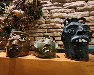 Pottery Face Mugs, local Artists