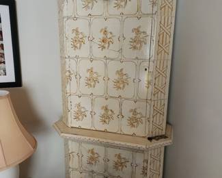 Hand painted Cabinet to resemble European Masonry Stove/Fireplace, very unique one of a kind