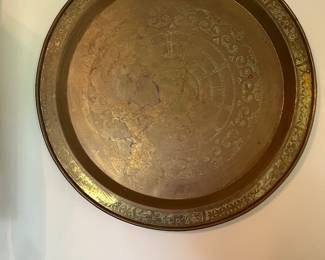 Large round brass tray 