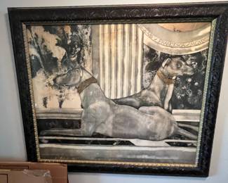 Framed Pair  Dogs Print 