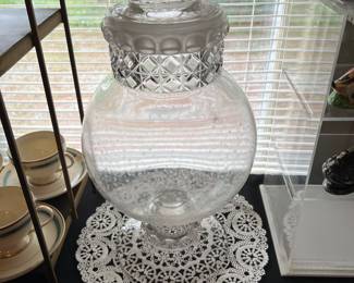 Large apothecary/candy jar 
( 1 crack under lid )