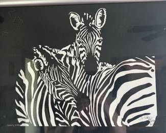 Signed artist zebra print by Debby Neely 