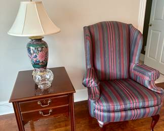 Drexel End Table & Highland House Wingback Chair