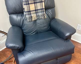 Lazy Boy Blue Leather Recliner 