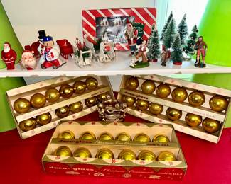 Vintage Christmas ornaments and decor, some SOLD