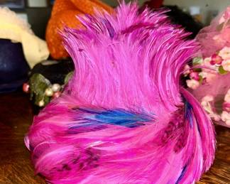 Vintage pink feather hat