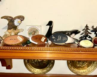 Bottom view of signed duck decoys