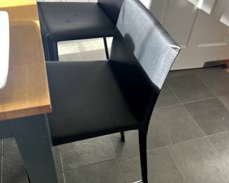 Two new, modern LEATHER barstools