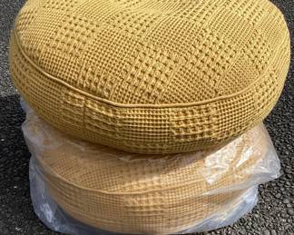 DILA110 Crate Kids Large Floor Cushions Waffle weave in Tuscan Gold, Nella floor cushion. Large enough for big people too. Made of cotton, foam filled
