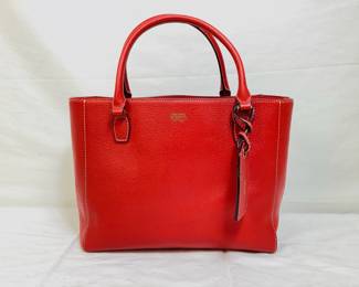 DILA116 Frances Valentine NY Handbag Very clean red leather bag. Two zipper compartments, two open compartments. Handles only, no shoulder strap
