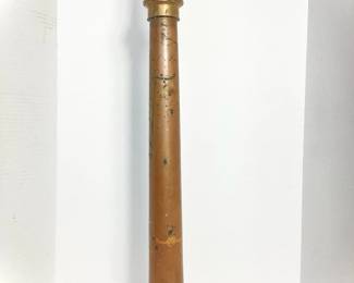 DILA102 Vintage Akron Brass Fire Hose Nozzle Old brass nozzle with removable tip. Measures about 30 inches tall. Stamped Akron Brass Mgf Co Inc. 
