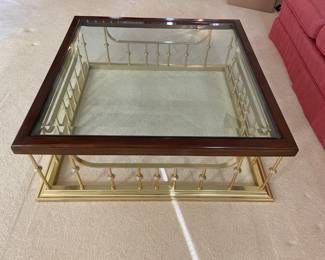 Vintage Erwin Lambeth Golden Spindle Coffee Table