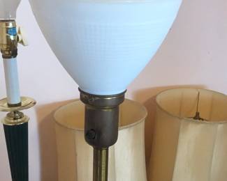 Pole Lamp w/Milk Glass Shade
