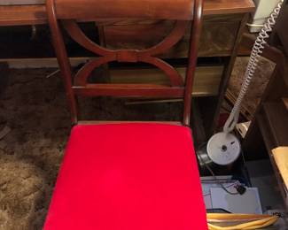 Wooden Cahir w/Red Seat