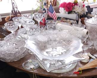 Cut lass Crystal Dishes  Serving Pieces