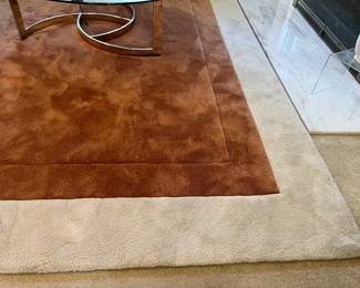 Fantastic  Dupont Anton III Machine Made Area Rug with Nylon Pile in Apricot with a 9.5" Beige Border, 8' x 10'