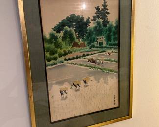 Pair of Asian watercolors