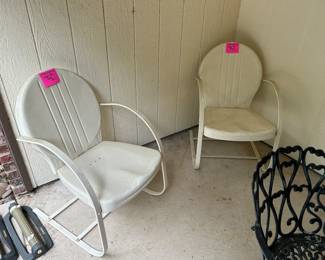 Pair of metal vintage rocker chairs