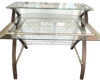 Modern TwoTier Glass Desk