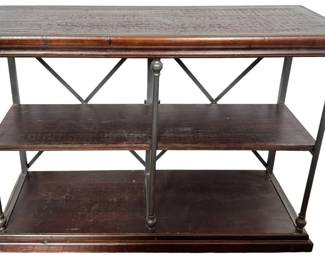 Wood Steel Console Table