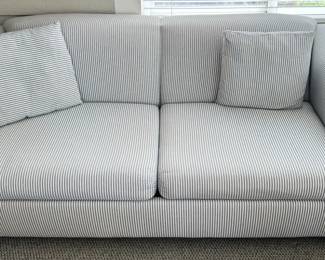 Light Blue White Striped Rowe Sleeper Sofa