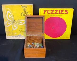 First Editions Fuzzies Hardcover 1971 By Richard Lessor, Hope For The Flowers 1972, And Marbles