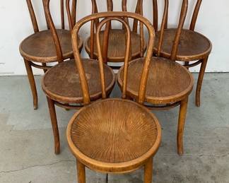 Six Jacob Josef Kohn Mundus Bentwood Antique Chairs