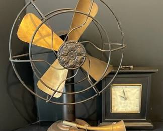 Imperial Clock Works With Fan And Horn Decor