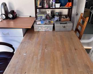 work table, artist supplies