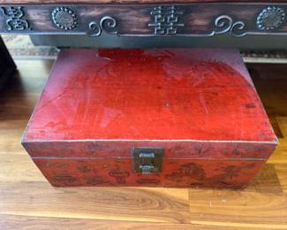Antique wooden storage box