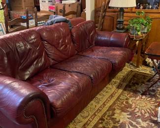 7 foot leather couch