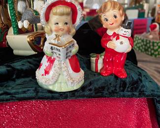 Vintage Lefton Christmas figurines.