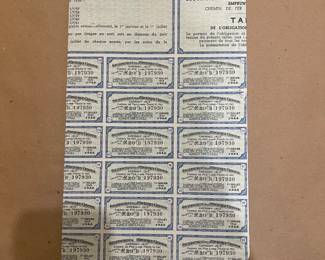 Stock certificates for Chinese company