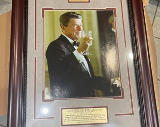 Ronald Reagan autographed painting