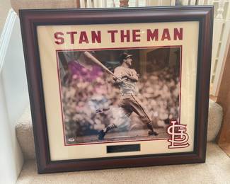 Stan Musial autographed poster