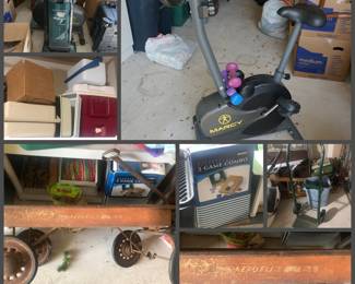 vacuum, Marcy bike, aeroflite wagon, combo game, 2 wheel dolly