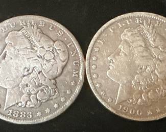 Morgan silver dollars various dates and mints