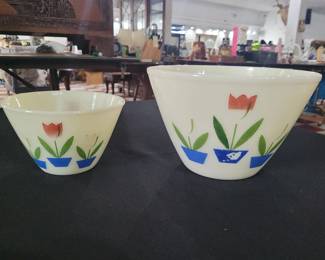 Fire King tulip mixing bowls