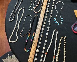 lots of natural pearl jewelry