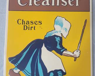 Old Dutch Cleanser tin embossed sign