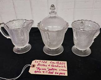 civil war era early pressed glass Boston Popcorn pattern glass