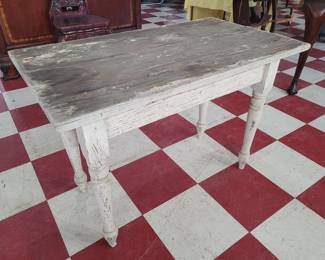 antique primitive white table