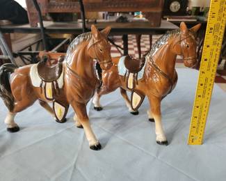 pair large horse figurines