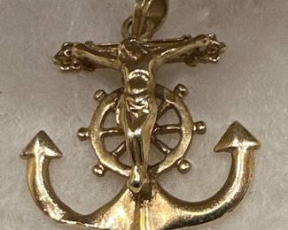 solid gold mariners cross