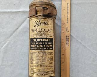 several old fire extinguishers in this auction this one is Pyrene