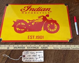 Indian Motorcycles dealer sign porcelain