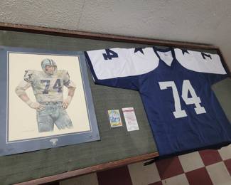 Bob Lilly signed Dallas Cowboys jersey with JAS James Spence COA, football card, large art print