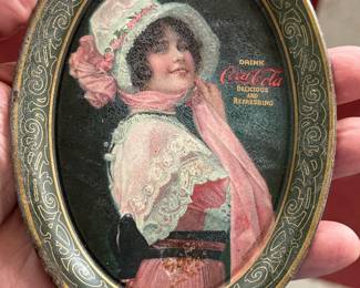1914 original Coca Cola tray sign, tip tray, 110 years old. 