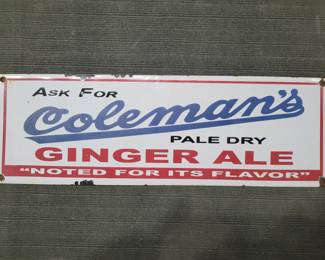 Colemans Ginger Ale porcelain sign