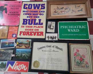 several lots of ephemera / signs